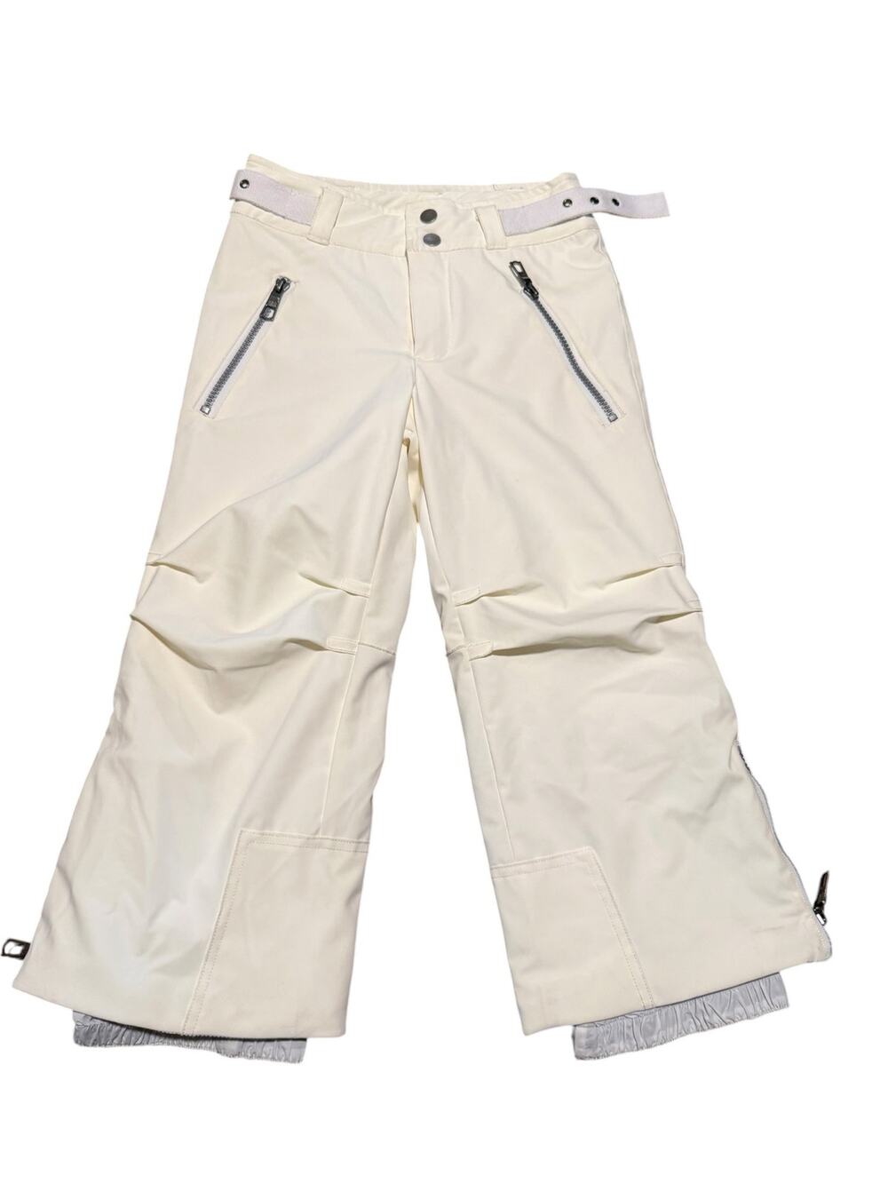 Skea Kids Luxury Insulated Ski Snow Pants, Cream White, Youth Size 4